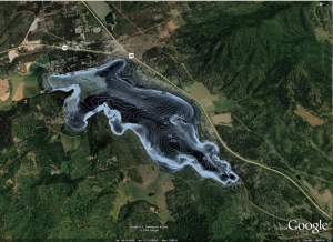 Contour Lake Map in Google Earth