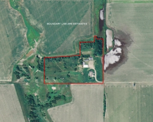 Aerial map of "Grand Old Barn Ranchette" for sale in Custer County, Nebraska