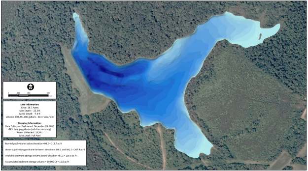 Professional lake map generated by Solitude Lake Management and The Mapping Network
