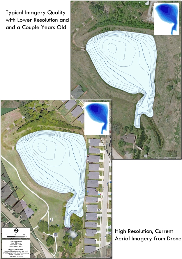 On demand aerial imagery from a drone offers current, high level of detail.